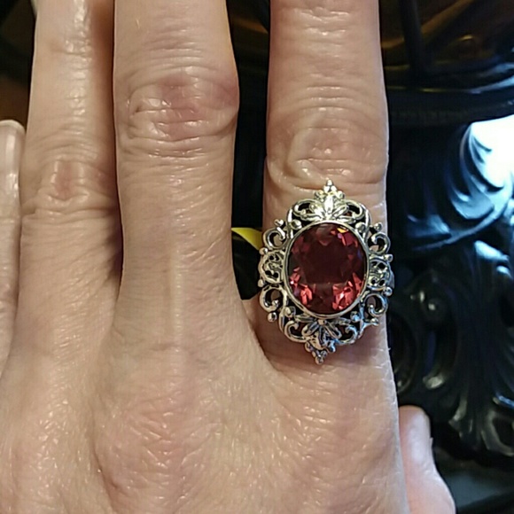 SOLD SALMON QUARTZ RING - Picture 2 of 8